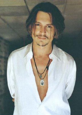 johnny depp wearing a white dress shirt