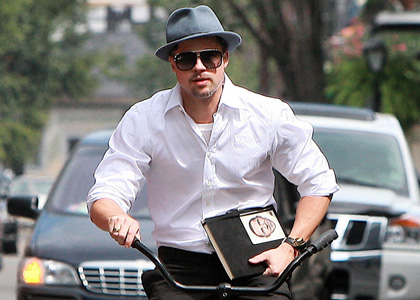 Brad Pitt Bike Rides With Obama