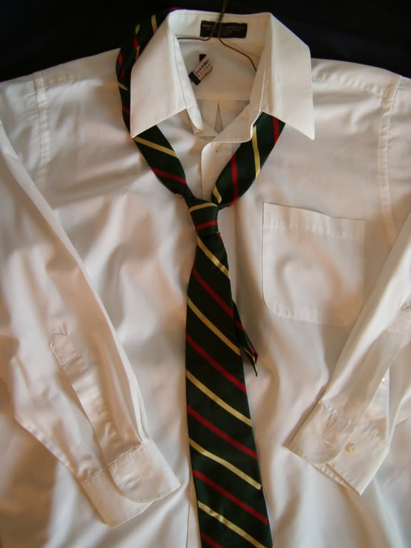 white dress shirt with tie