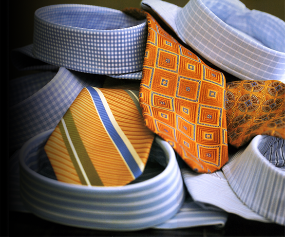 Ties shirts and collars for dress shirt fabrics