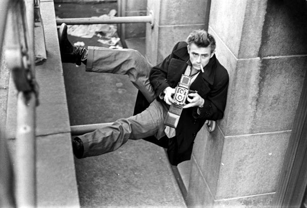 Shooting on a wall style icon james dean