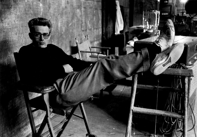 Casually dressed James Dean style icon