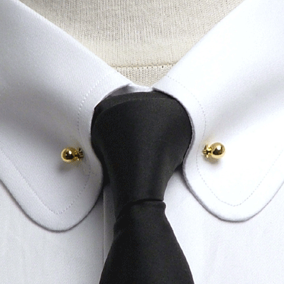 club collar shirt with pin