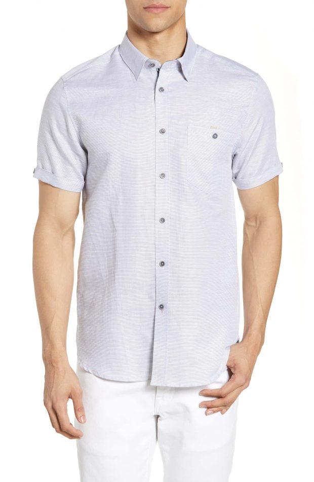 mens short sleeve dress shirt by ted baker