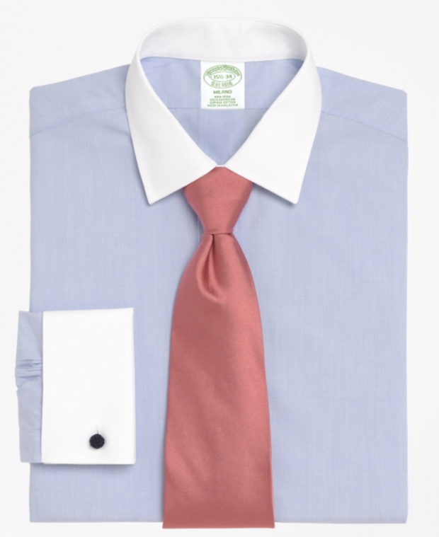 blue and white collar dress shirt