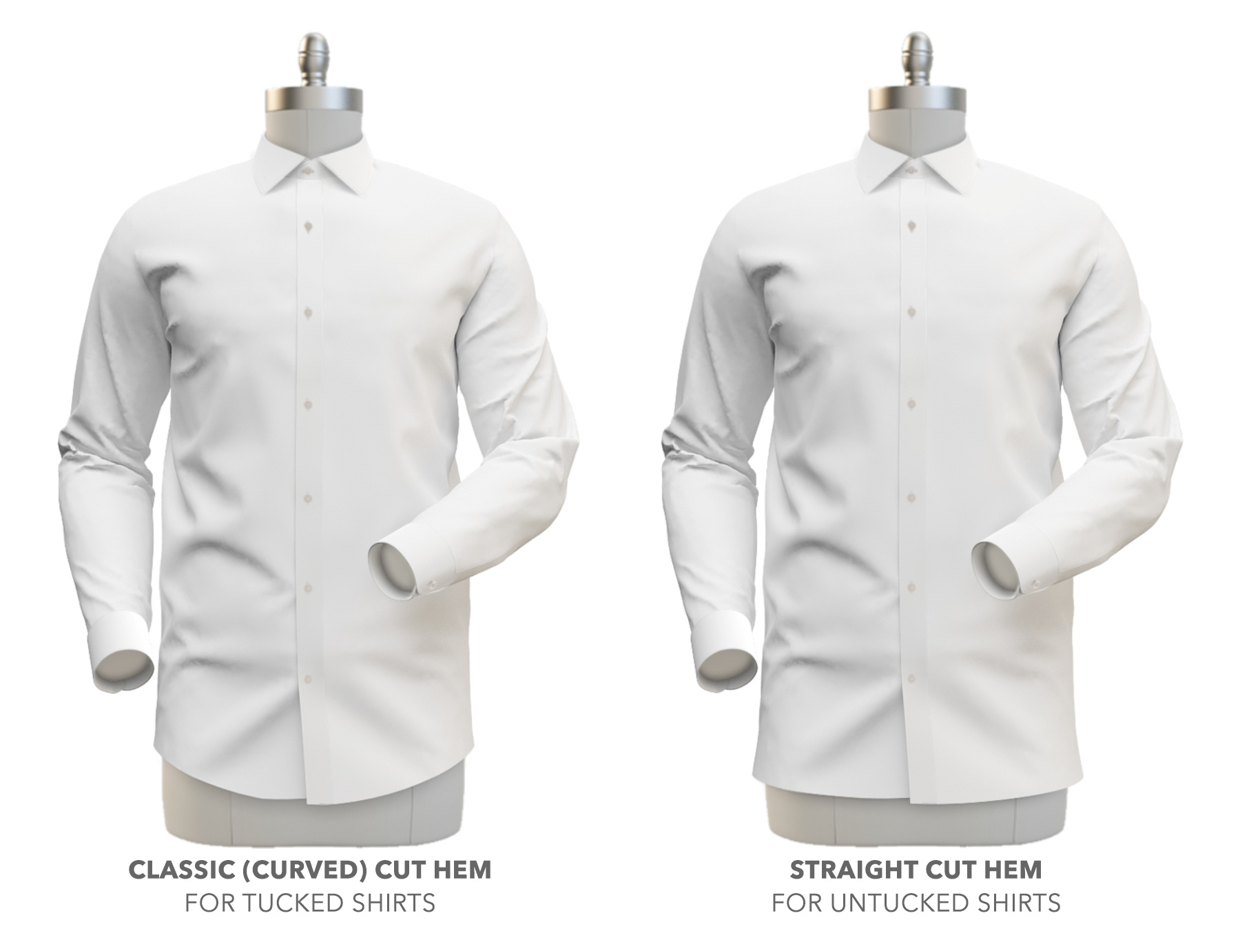 Untucked Vs. Tucked In — A Guide To Dress Shirt Length — UNFUSED | Deo ...