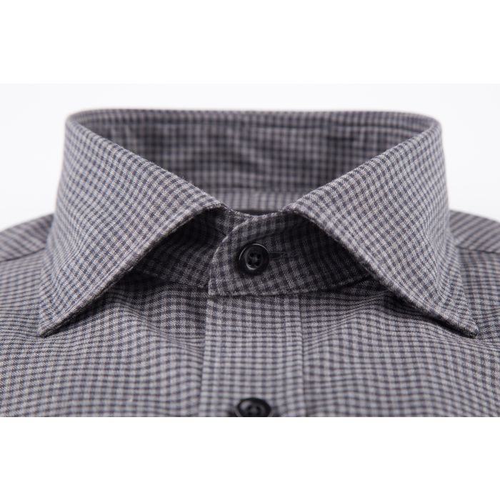 Wessex Charcoal Gingham Flannel Dress Shirt