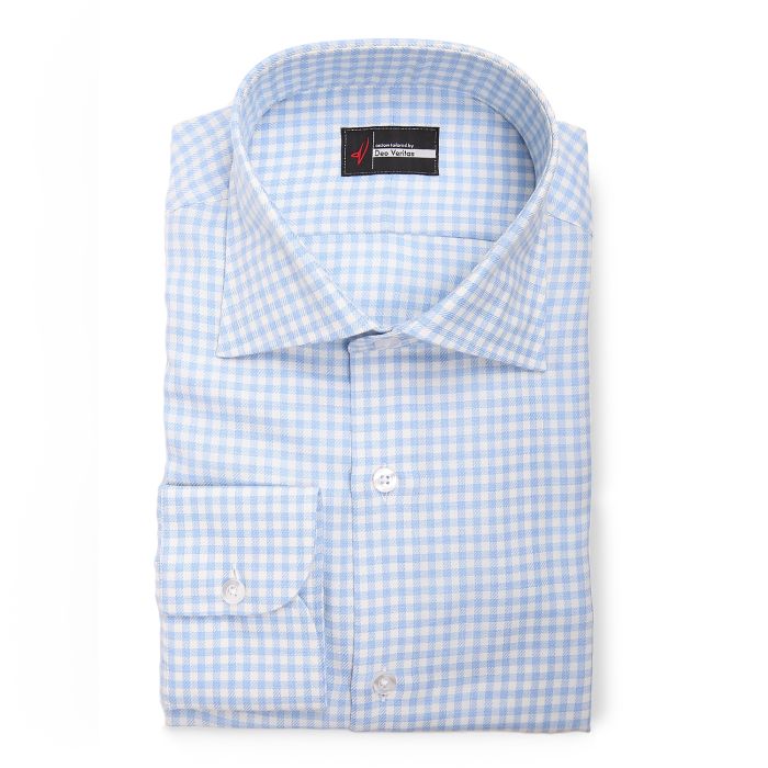 Light Blue Gingham - Cashmere Melange